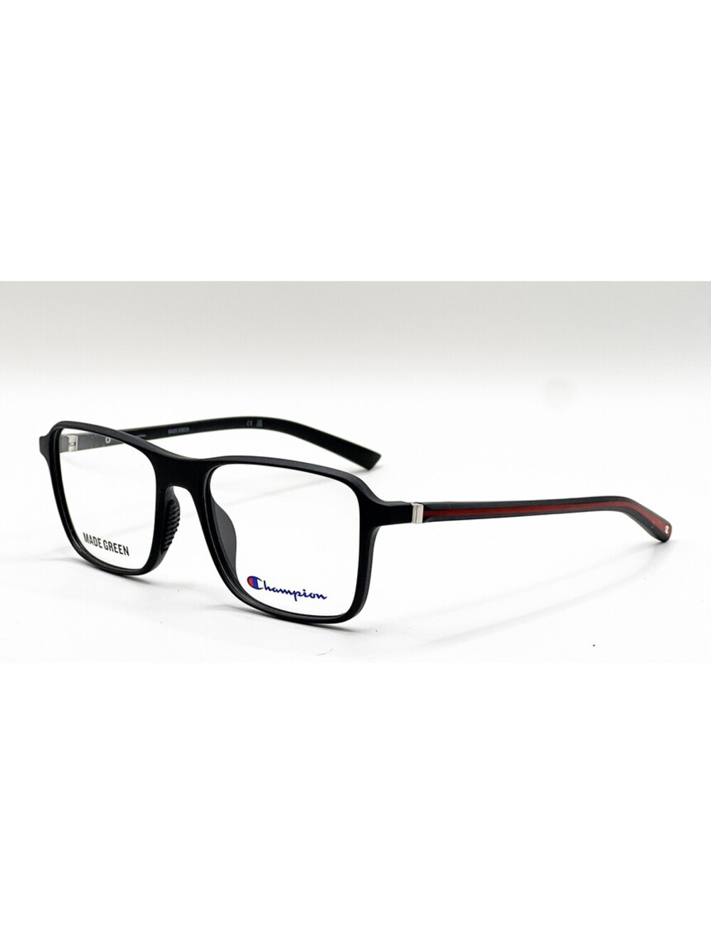 Champion SPUR100 C01 Matte Black Red Square Authentic Eyeglass Frames 50-16-130
